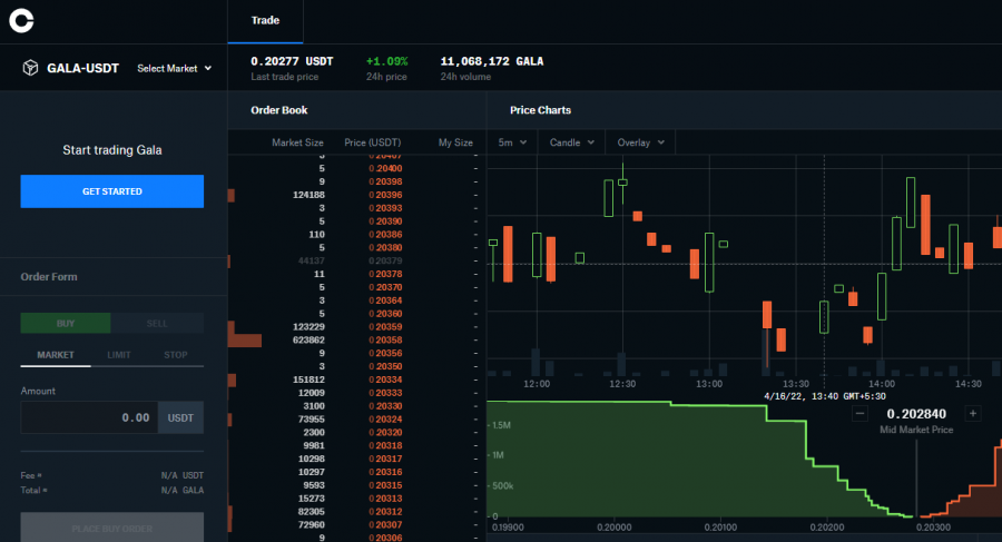 Buy Gala at Coinbase