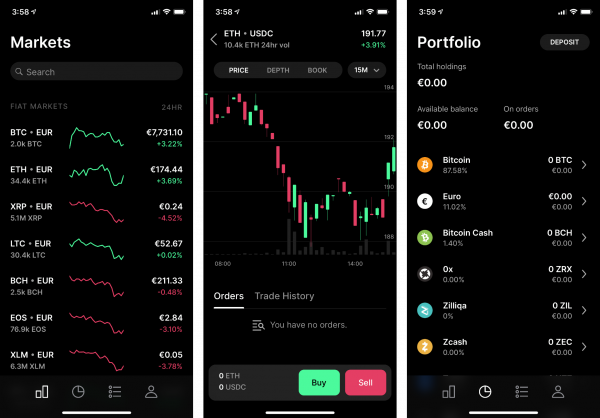 Coinbase features online