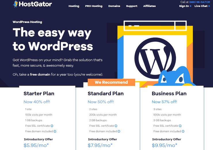 HostGator is an affordable solution for shared hosting