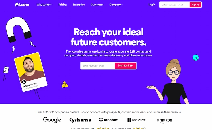 Lusha is fantastic for finding decision-makers
