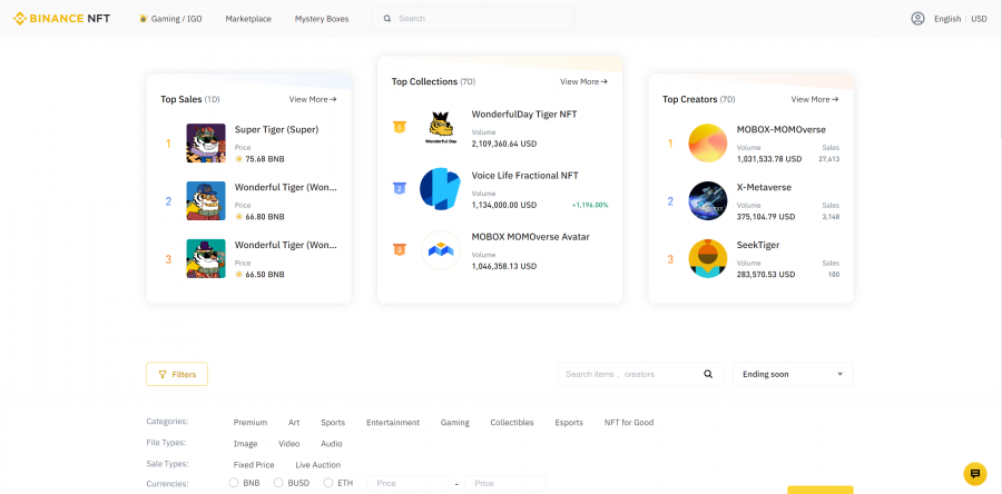 Binance NFT Marketplace