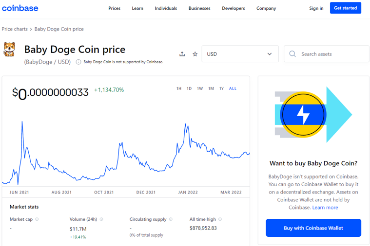Buy BabyDoge Coinbase