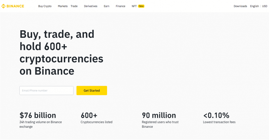 Buy crypto on Binance Platform
