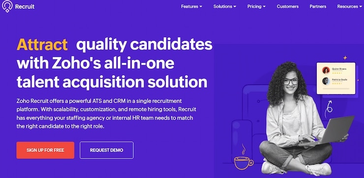 Zoho Recruit is the best tool for internal HR teams and large recruiting and staffing agencies