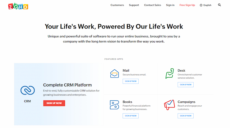 Zoho offers multiple features