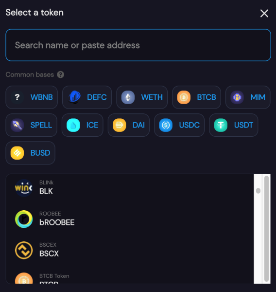 DeFi Swap tokens