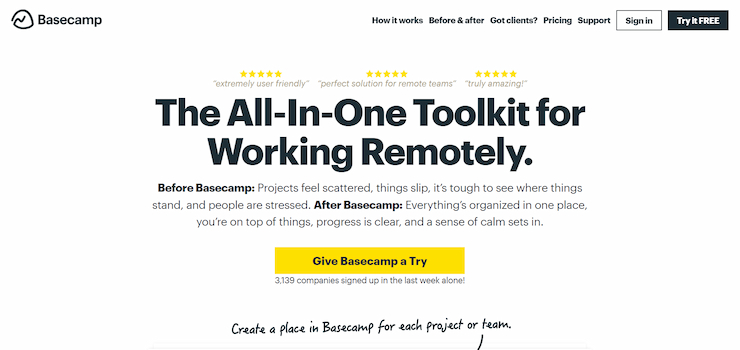 Basecamp Top Pick for Service Businesses
