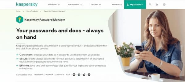Kaspersky is excellent for password organization