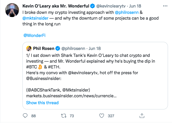 Kevin O'Leary - Crypto Portfolio