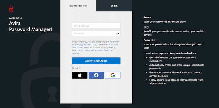 Register an account
