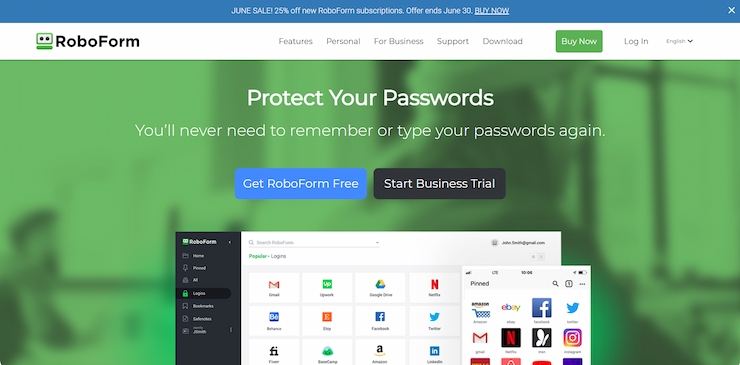 RoboForm is the best password manager for filling out forms
