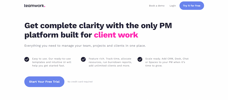 Teamwork Most Streamlined User Interface