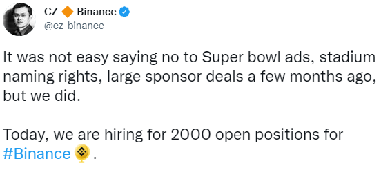 Binance hiring