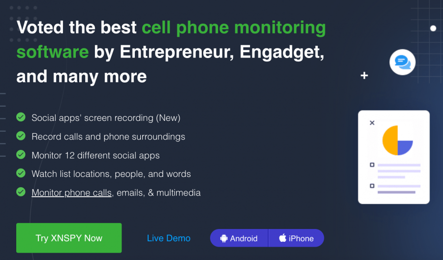XNSpy's homepage | Popular iOS phone spy app for advanced features