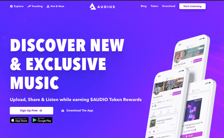 Homepage Audius