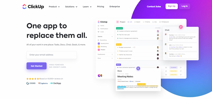 ClickUp  is the best software for project management with a free plan