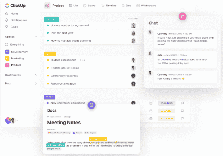 ClickUP's project collaboration tools are extensive and all that you'd need regardless of the size of your business