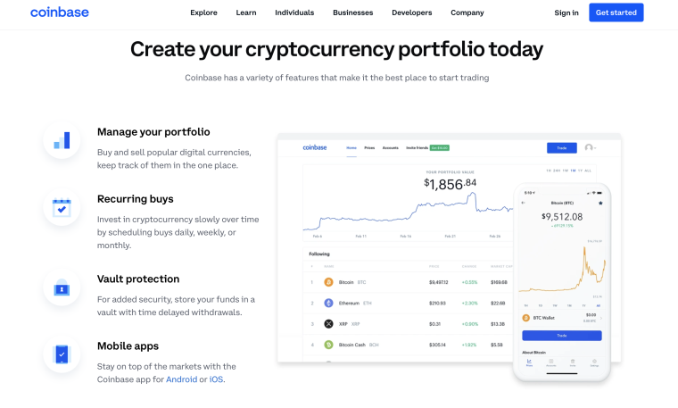 Coinbase screenshot 