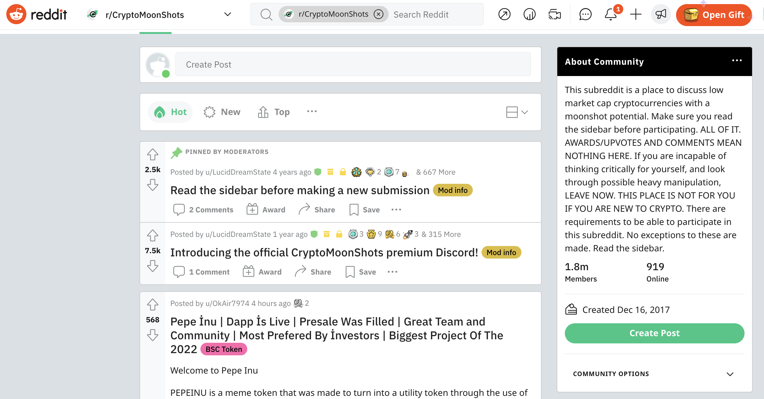 reddit cryptomoonshots