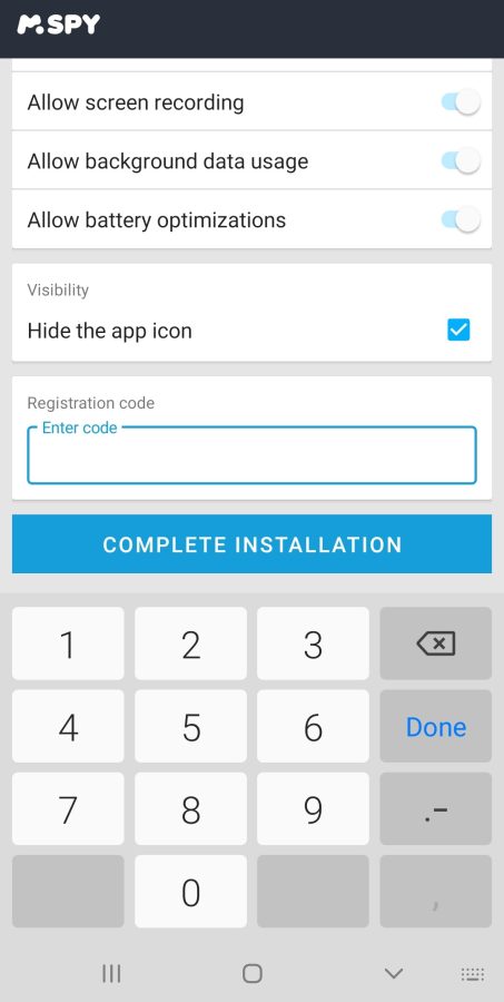 mSpy installation