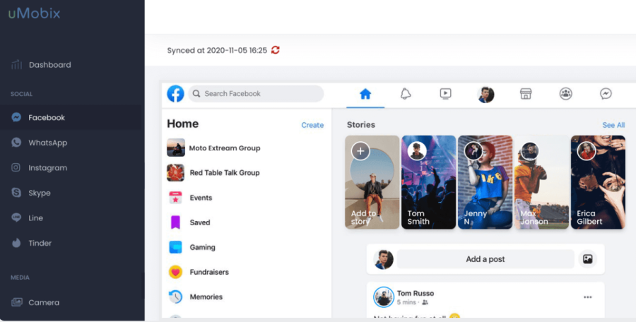 uMobix's Facebook spy app tool