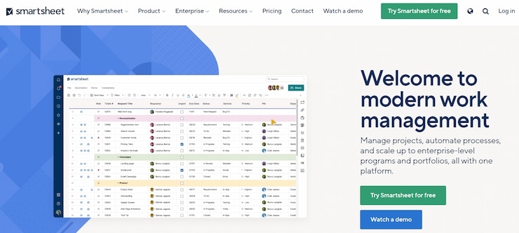 Smartsheet is the best org chart software for small businesses