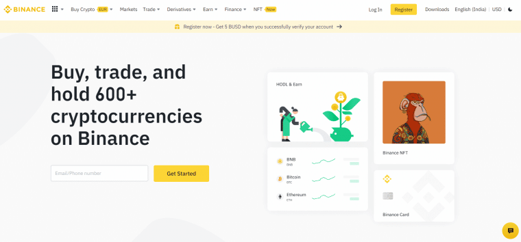 Visit Binance