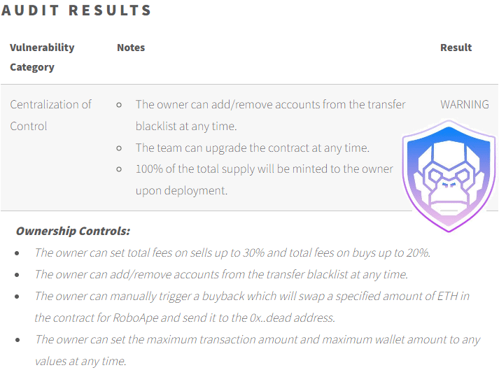 Solidity Finance Audit RoboApe Token Presale Legit or Scam