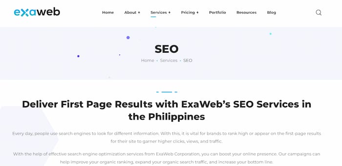 ExaWeb is an excellent SEO company for businesses of all sizes
