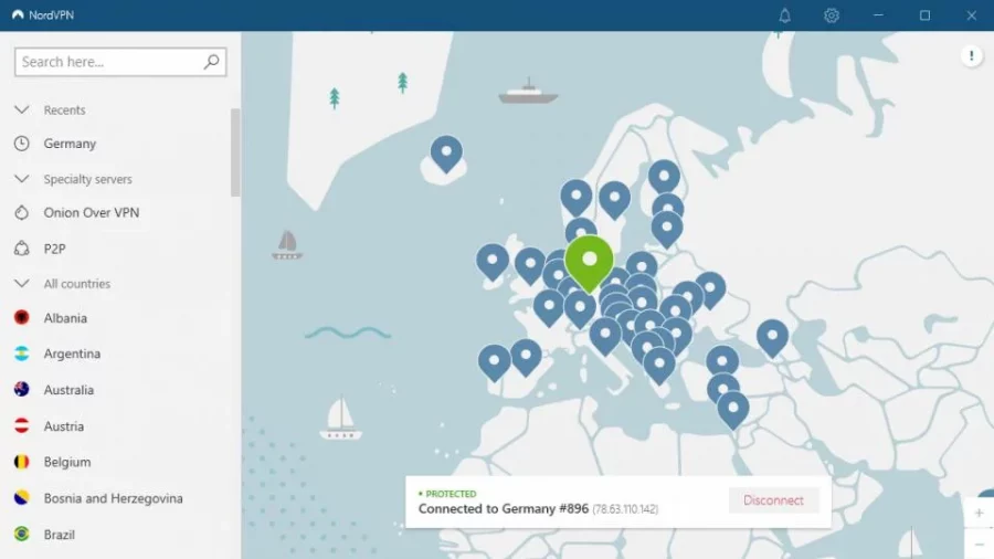 Choosing a server with NordVPN | Top Android VPN according to Reddit users