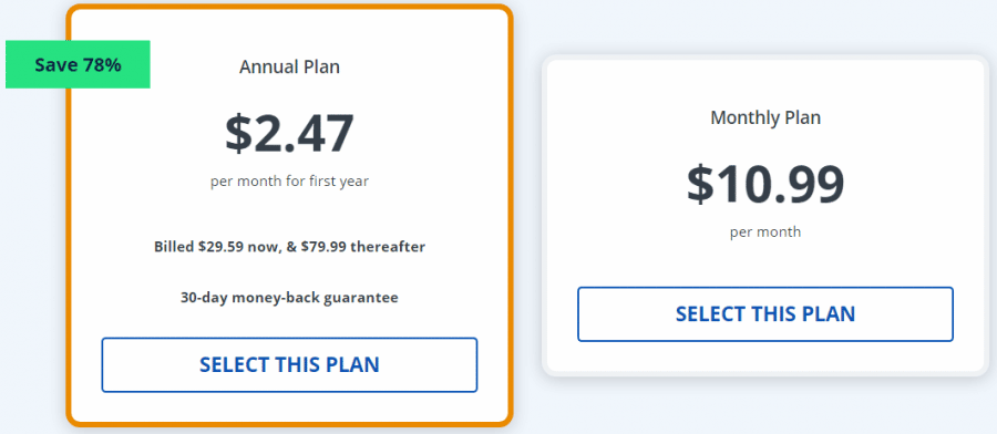 StrongVPN pricing