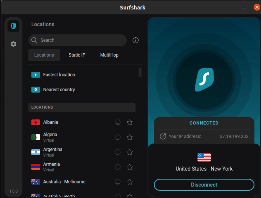 Surfshark Linux VPN