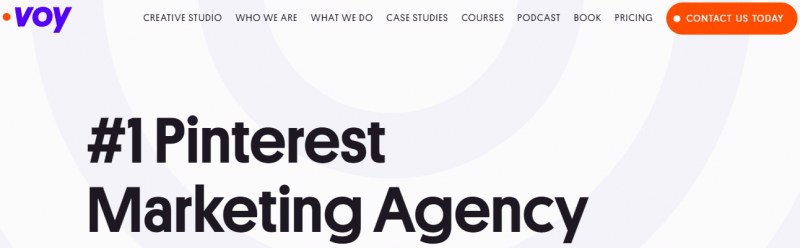 Voy Media's homepage
