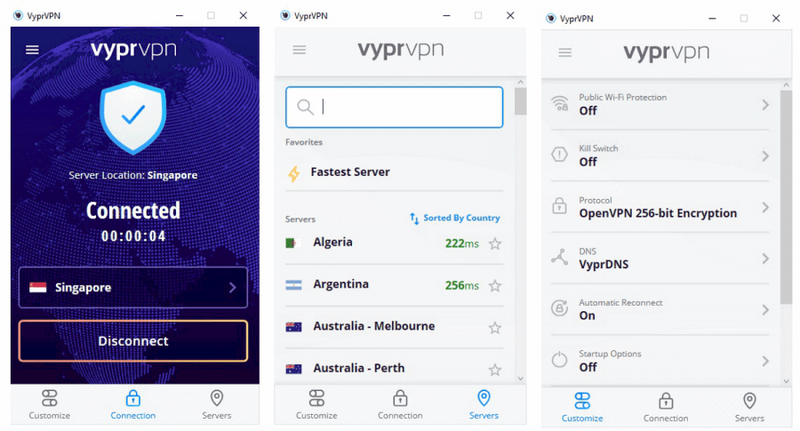 VyprVPN screenshots