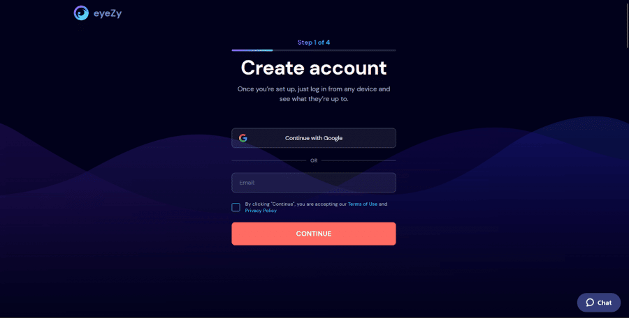 Create EyeZy account