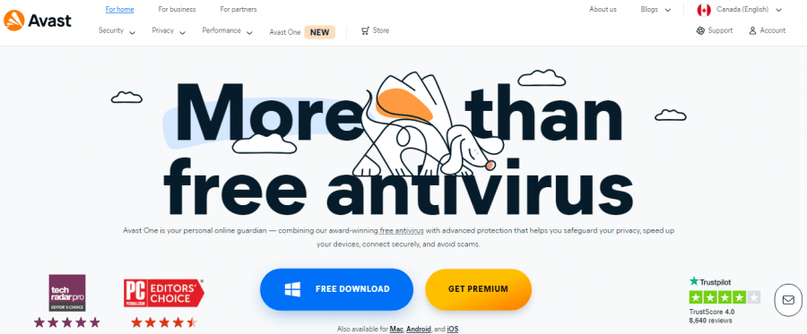 Avast, best free Canada Antivirus