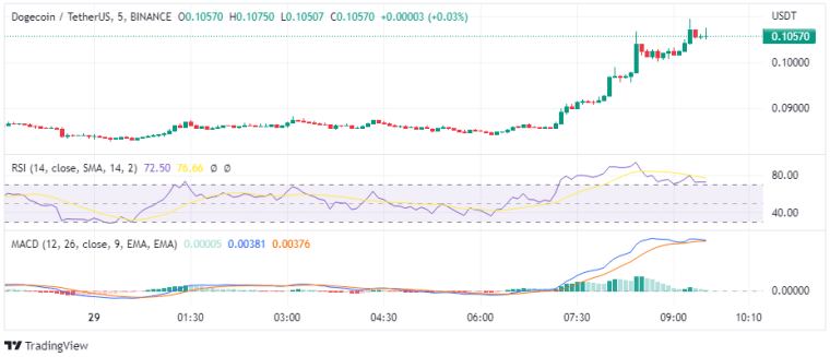 DOGE pumps 31% today