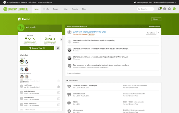 BambooHR Dashboard