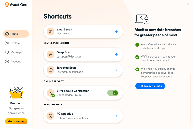 Avast Dashboard | Best free spyware removal software
