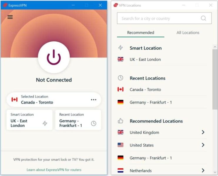 ExpressVPN's servers | Best VPN to watch Love Island abroad