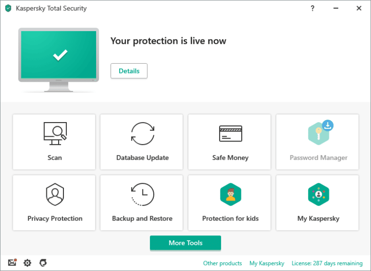 Kaspersky Dashboard | Leading business spyware removal app