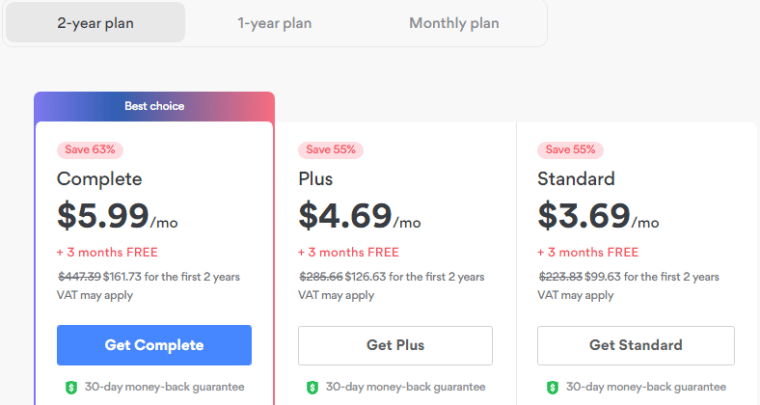 NordVPN's pricing