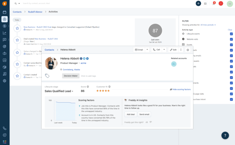 Freshsales | Best UK CRM software