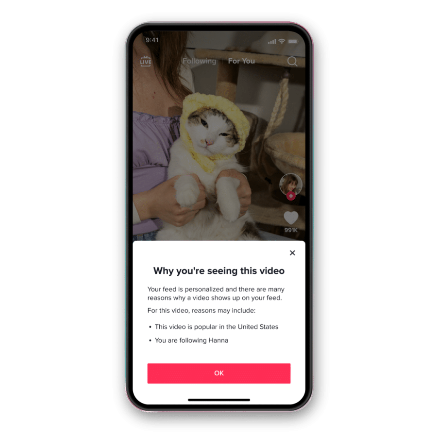 TikTok Users Will Now Be Able to Find Out Why Particular Videos Appear On Their "For You" Feed