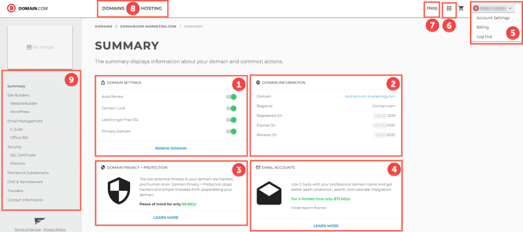Domain dashboard | best SEO web hosting provider