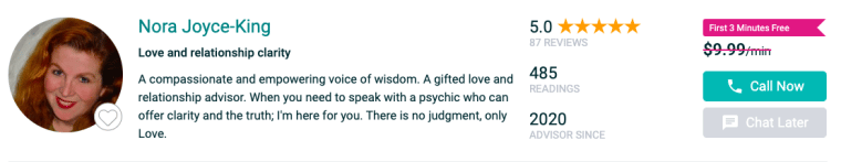 Nora Joyce-King Keen psychics free psychic reading