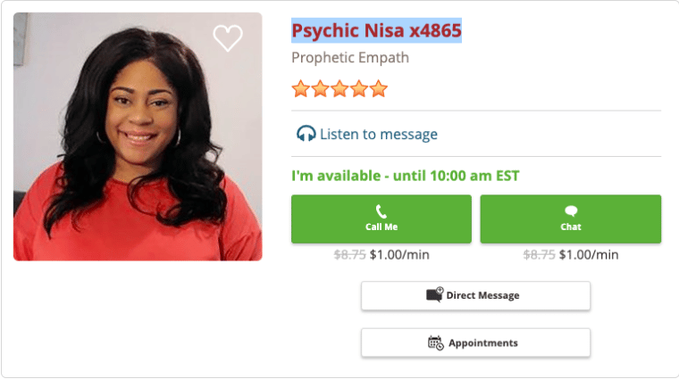 psychic Nisa from psychic source best online psychic reading for chat 2023