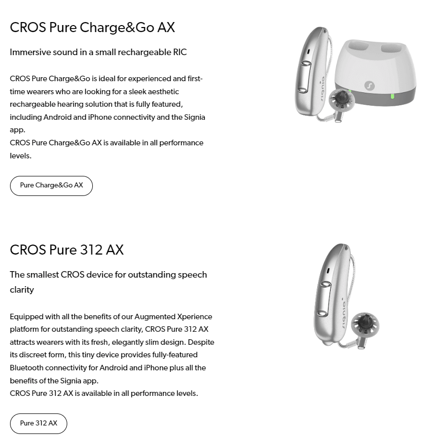 Signia Charge&Go and Pure 312 AX