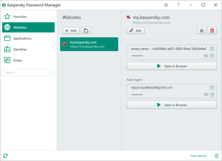 Kaspersky | best free password manager for Android