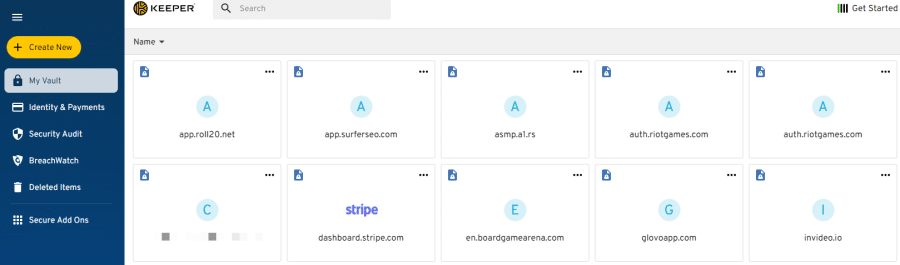 Keeper Password Manager Dashboard
